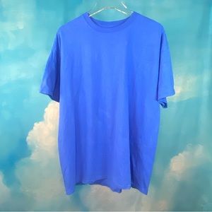 COTTON GILDAN BLUE BLANK SHORT SLEEVE T SHIRT - SZ XL
